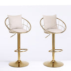 Off-White Velvet Bar Chair