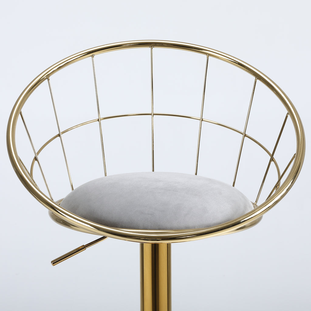 Grey Velvet Bar Chair