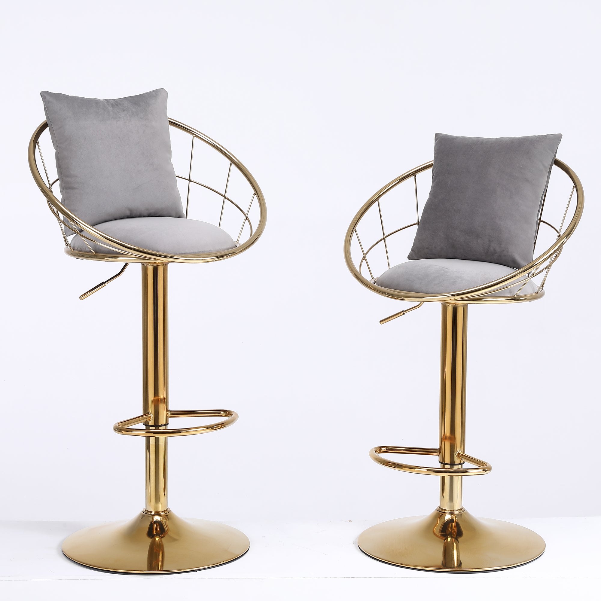 Grey Velvet Bar Chair