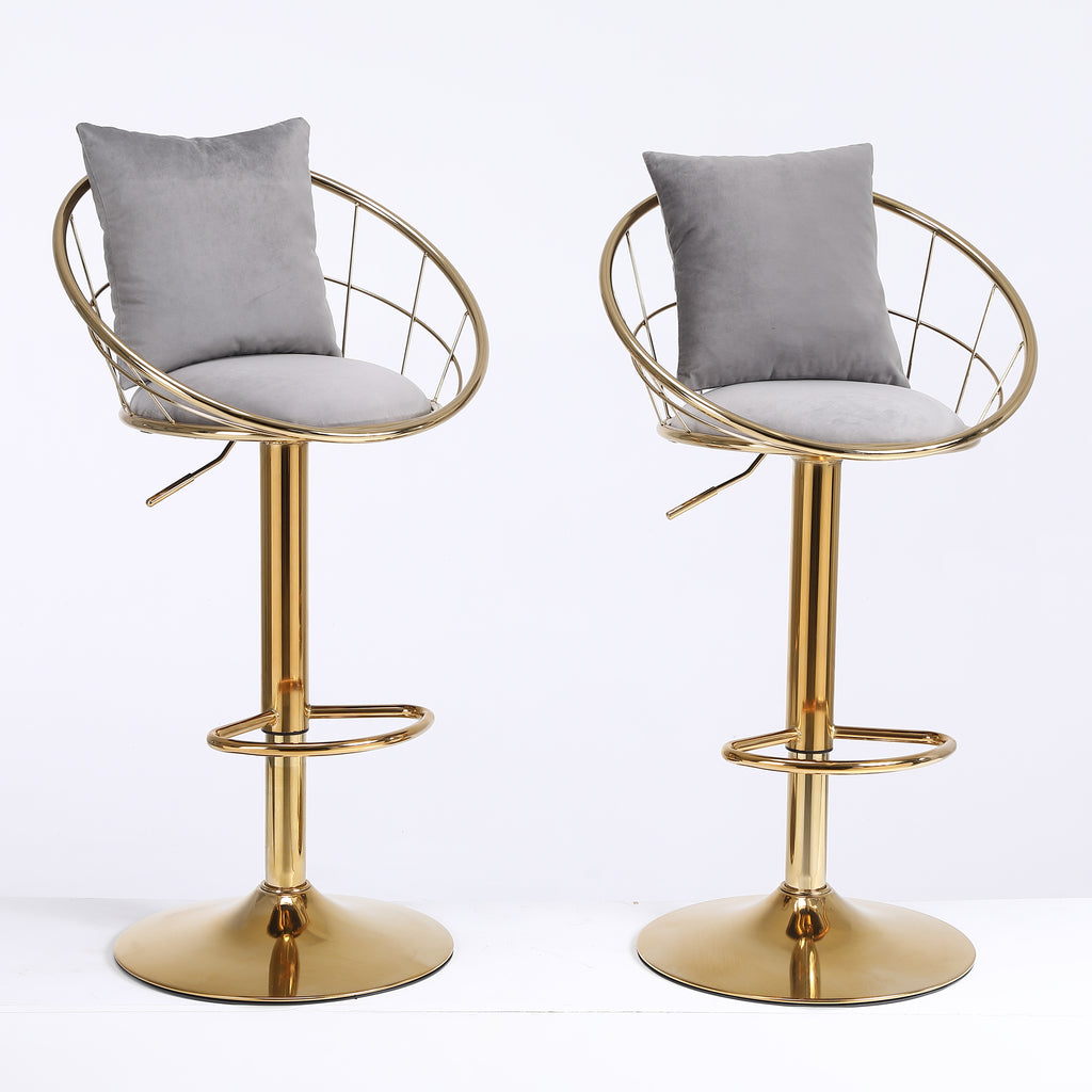 Grey Velvet Bar Chair