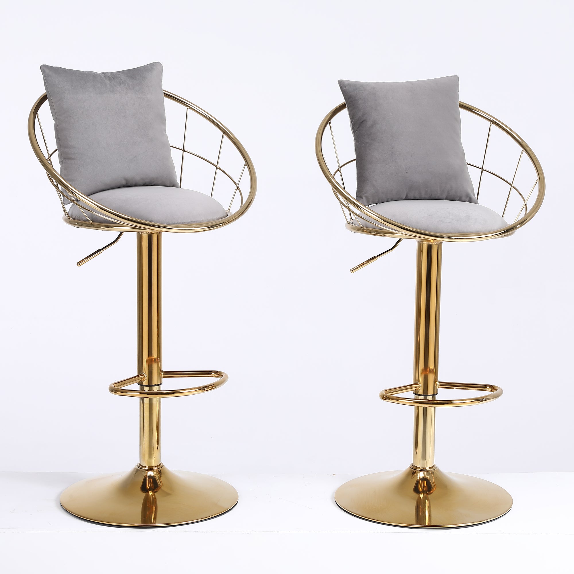 Grey Velvet Bar Chair