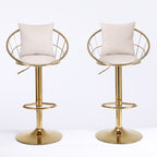 Off-White Velvet Bar Chair