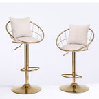 Off-White Velvet Bar Chair