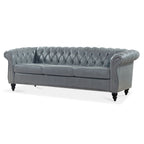 84.65" Rolled Arm Chesterfield 3 Seater Sofa