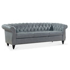 84.65" Rolled Arm Chesterfield 3 Seater Sofa
