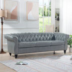 84.65" Rolled Arm Chesterfield 3 Seater Sofa