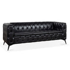 84.06 Inch Width Traditional Square Arm Removable Cushion 3 Seater Sofa
