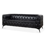 84.06 Inch Width Traditional Square Arm Removable Cushion 3 Seater Sofa