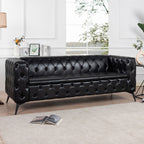 84.06 Inch Width Traditional Square Arm Removable Cushion 3 Seater Sofa