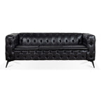 84.06 Inch Width Traditional Square Arm Removable Cushion 3 Seater Sofa