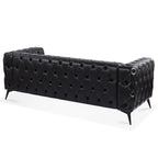 84.06 Inch Width Traditional Square Arm Removable Cushion 3 Seater Sofa
