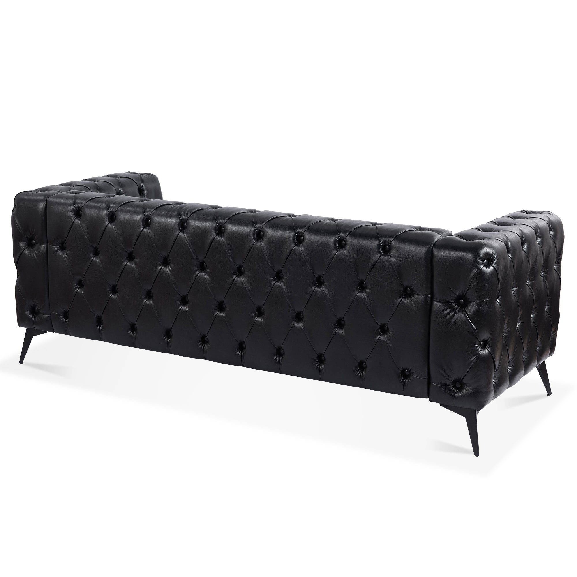 84.06 Inch Width Traditional Square Arm Removable Cushion 3 Seater Sofa