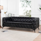 84.06 Inch Width Traditional Square Arm Removable Cushion 3 Seater Sofa