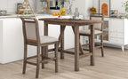 TOPMAX 3-Piece Wood Counter Height Drop Leaf Dining Table Set