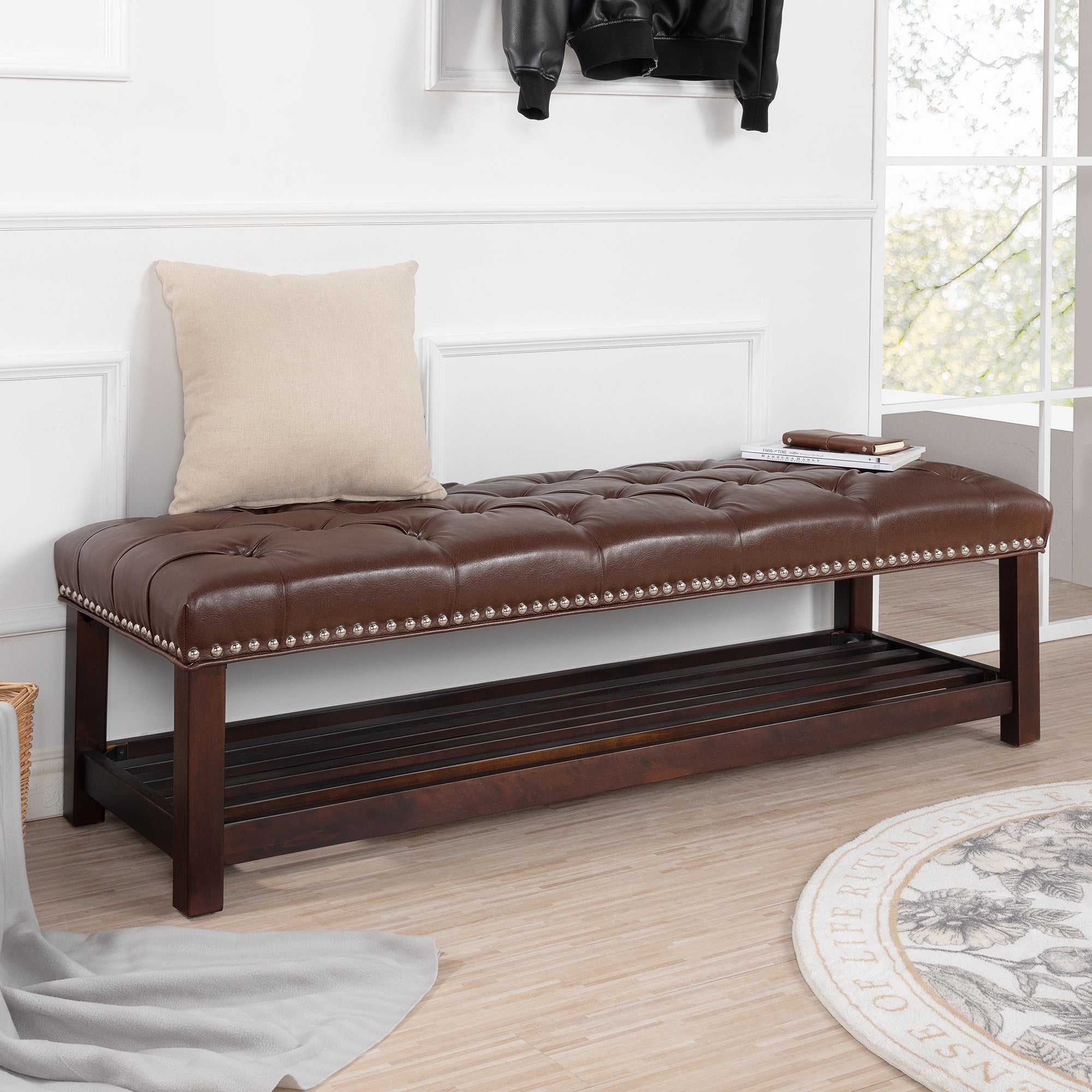 Tufted Upholstered End of Bed Bench