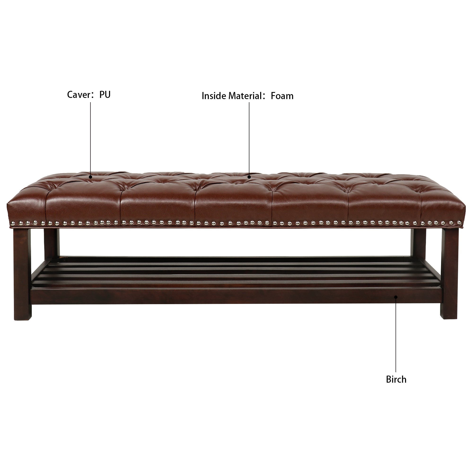 Tufted Upholstered End of Bed Bench
