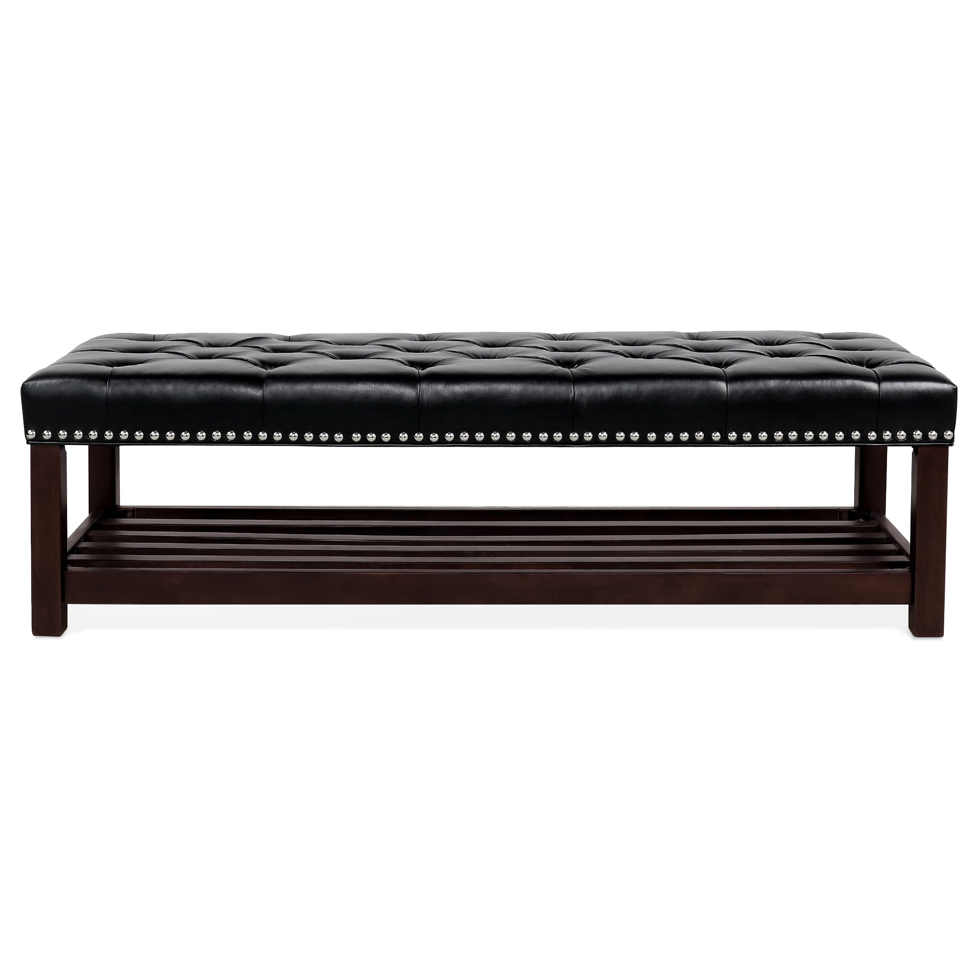 Wooden Base Upholstered Bench for Bedroom and Entryway