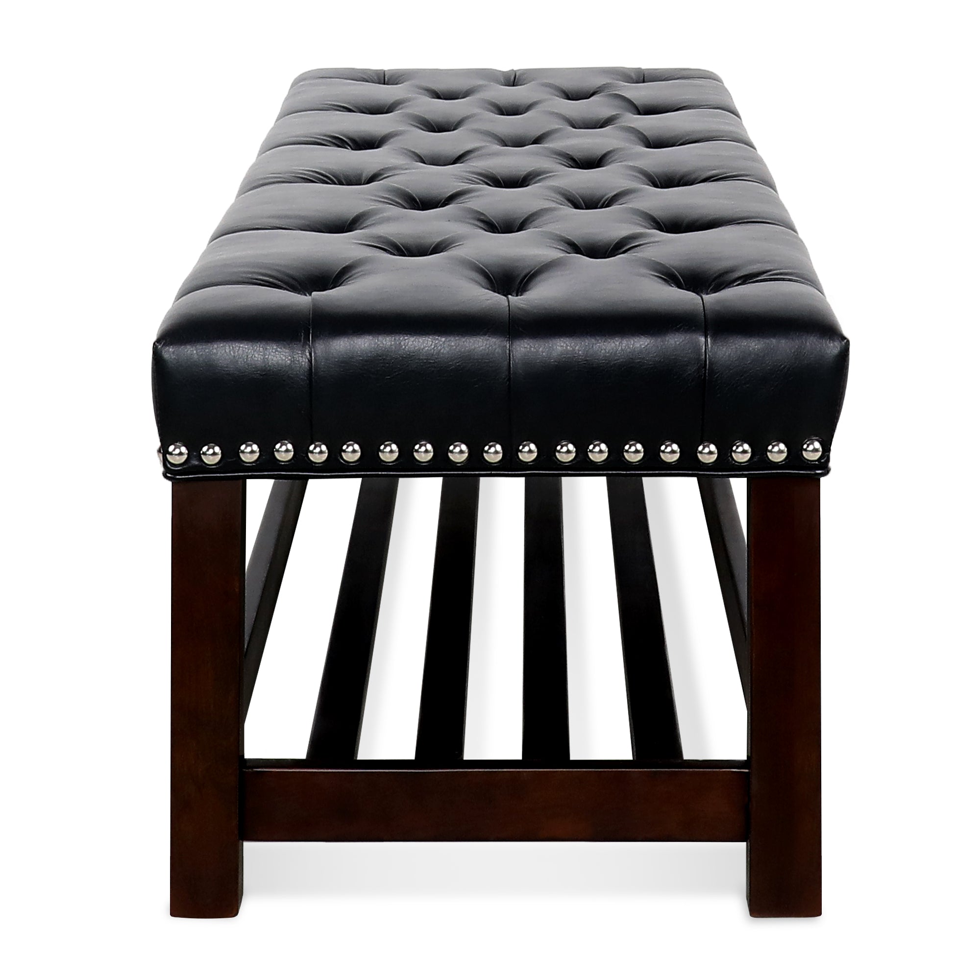Wooden Base Upholstered Bench for Bedroom and Entryway