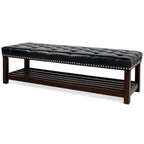 Wooden Base Upholstered Bench for Bedroom and Entryway