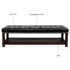 Wooden Base Upholstered Bench for Bedroom and Entryway
