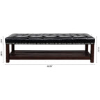 Wooden Base Upholstered Bench for Bedroom and Entryway