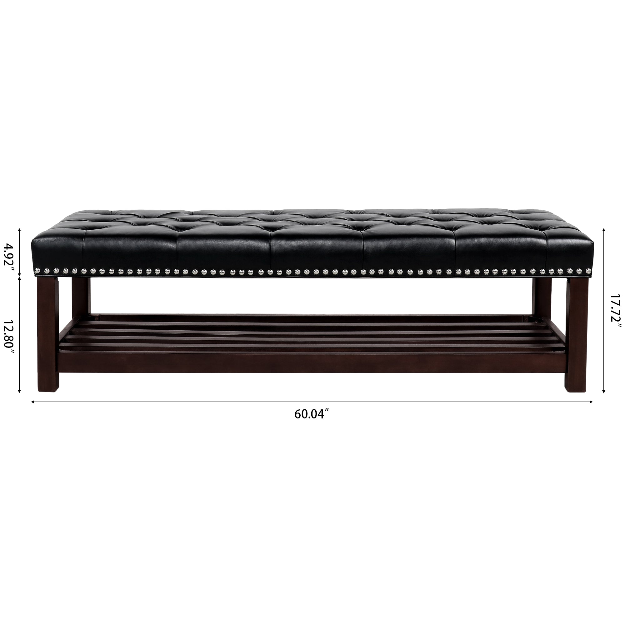 Wooden Base Upholstered Bench for Bedroom and Entryway