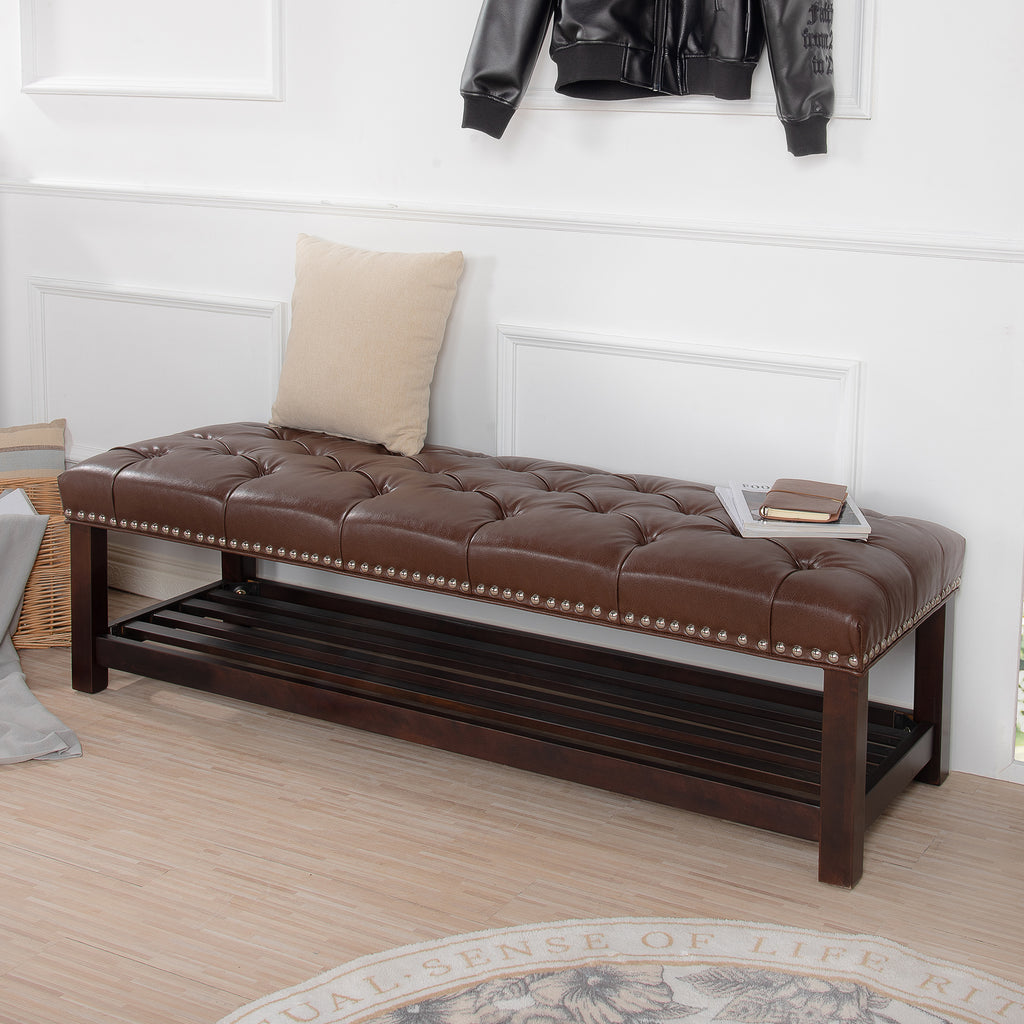 Tufted Upholstered End of Bed Bench