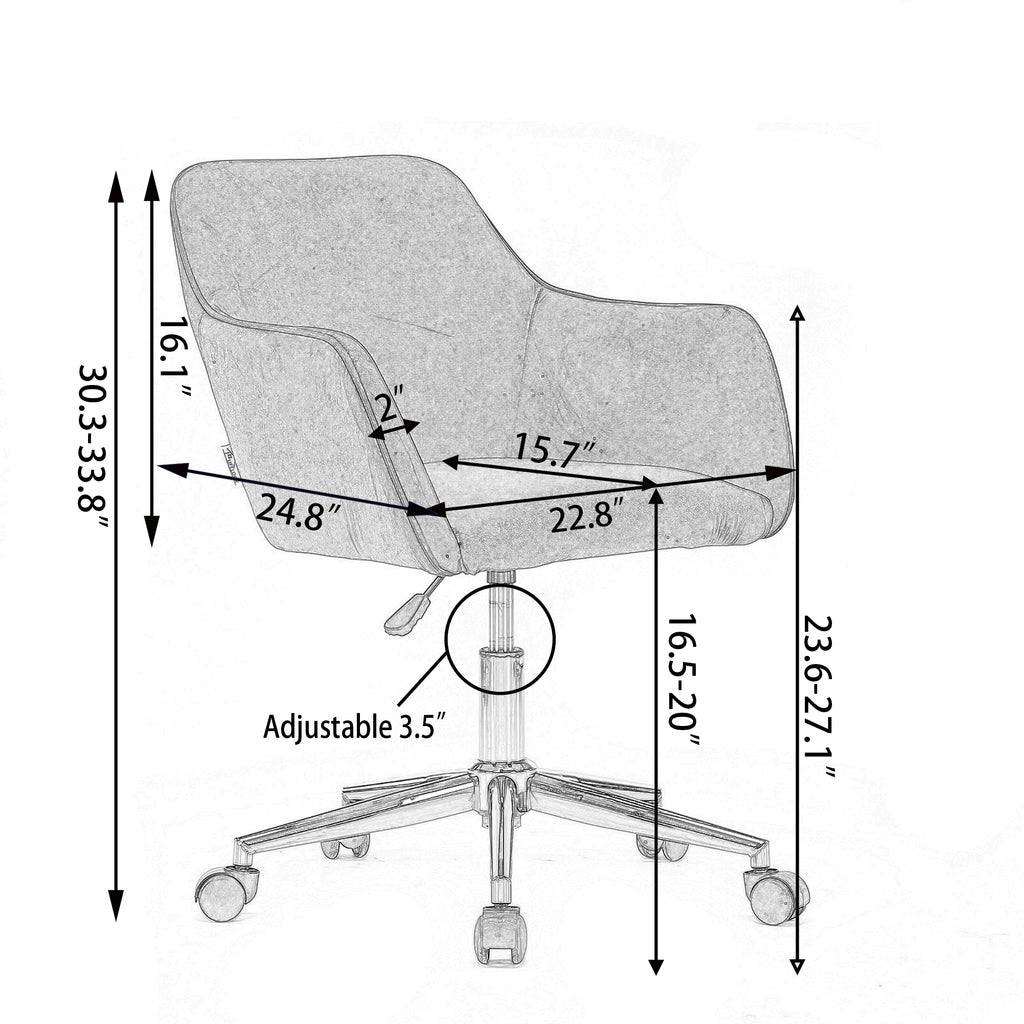 Modern Teddy Fabric Adjustable Height Office Chair
