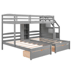 Twin Over Twin Bunk Bed with Drawers and Storage