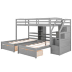 Twin Over Twin Bunk Bed with Drawers and Storage