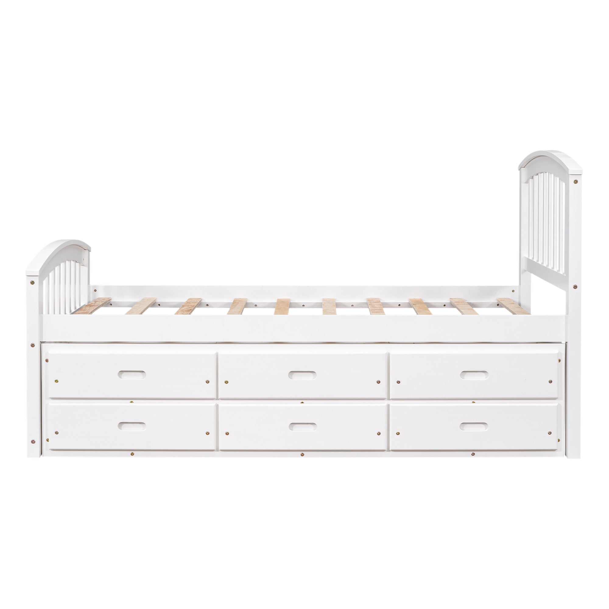 Twin Size Platform Storage Bed With 6 Drawers