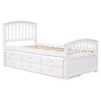 Twin Size Platform Storage Bed With 6 Drawers