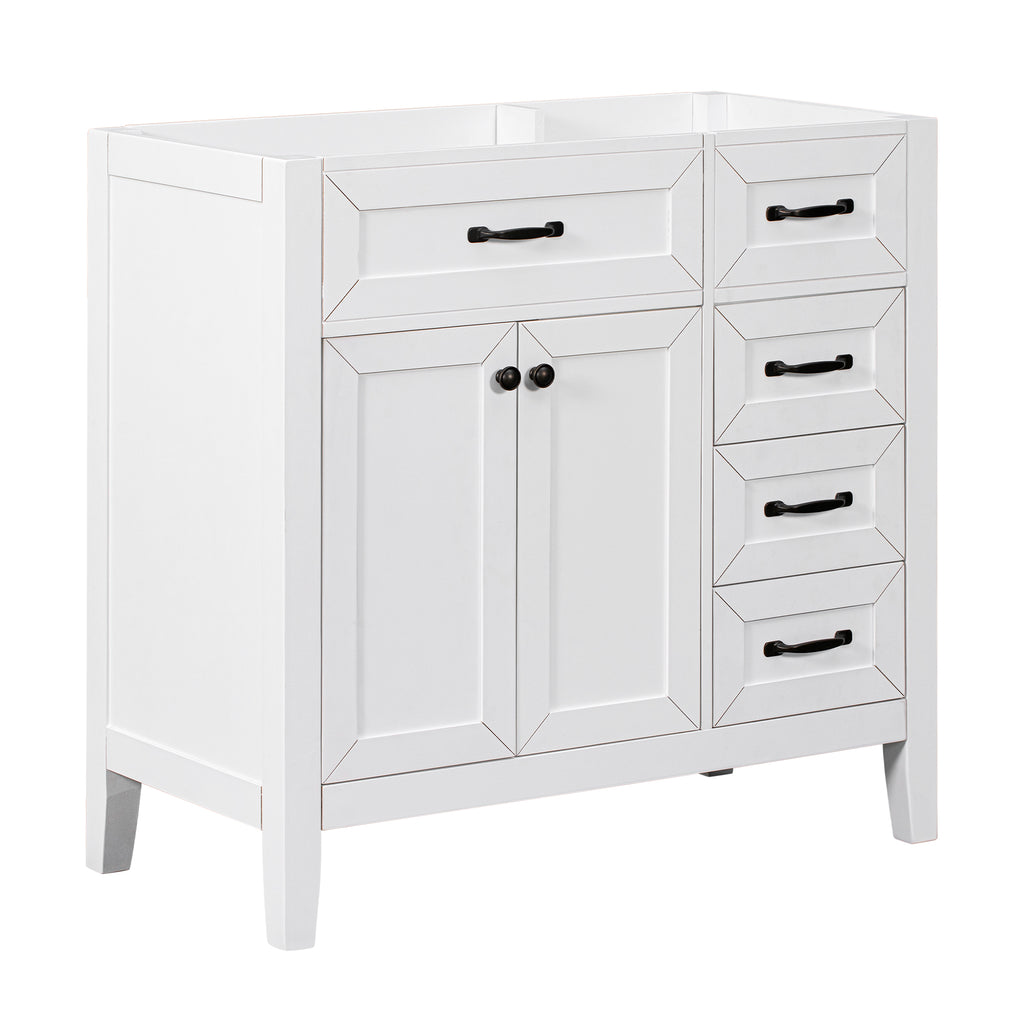 36" Bathroom Vanity Without Sink, Cabinet Base Only