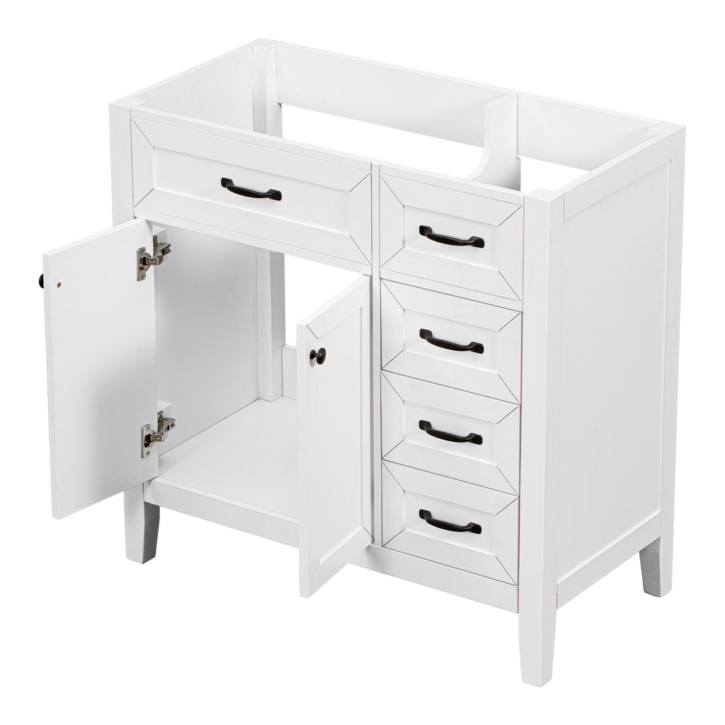 36" Bathroom Vanity Without Sink, Cabinet Base Only