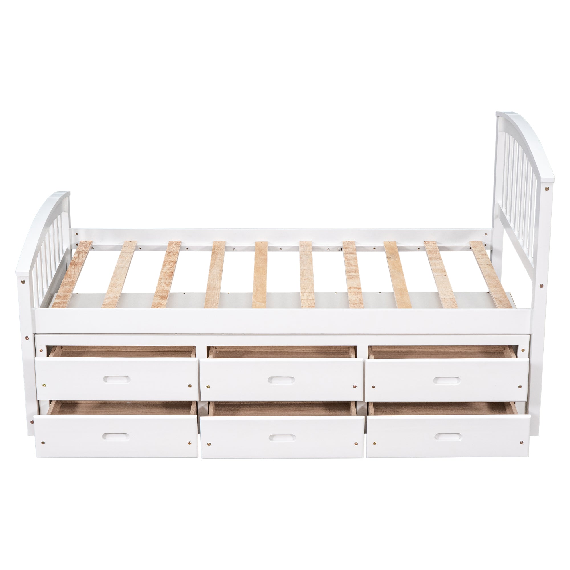 Twin Size Platform Storage Bed With 6 Drawers