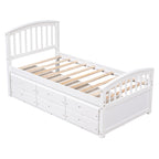 Twin Size Platform Storage Bed With 6 Drawers