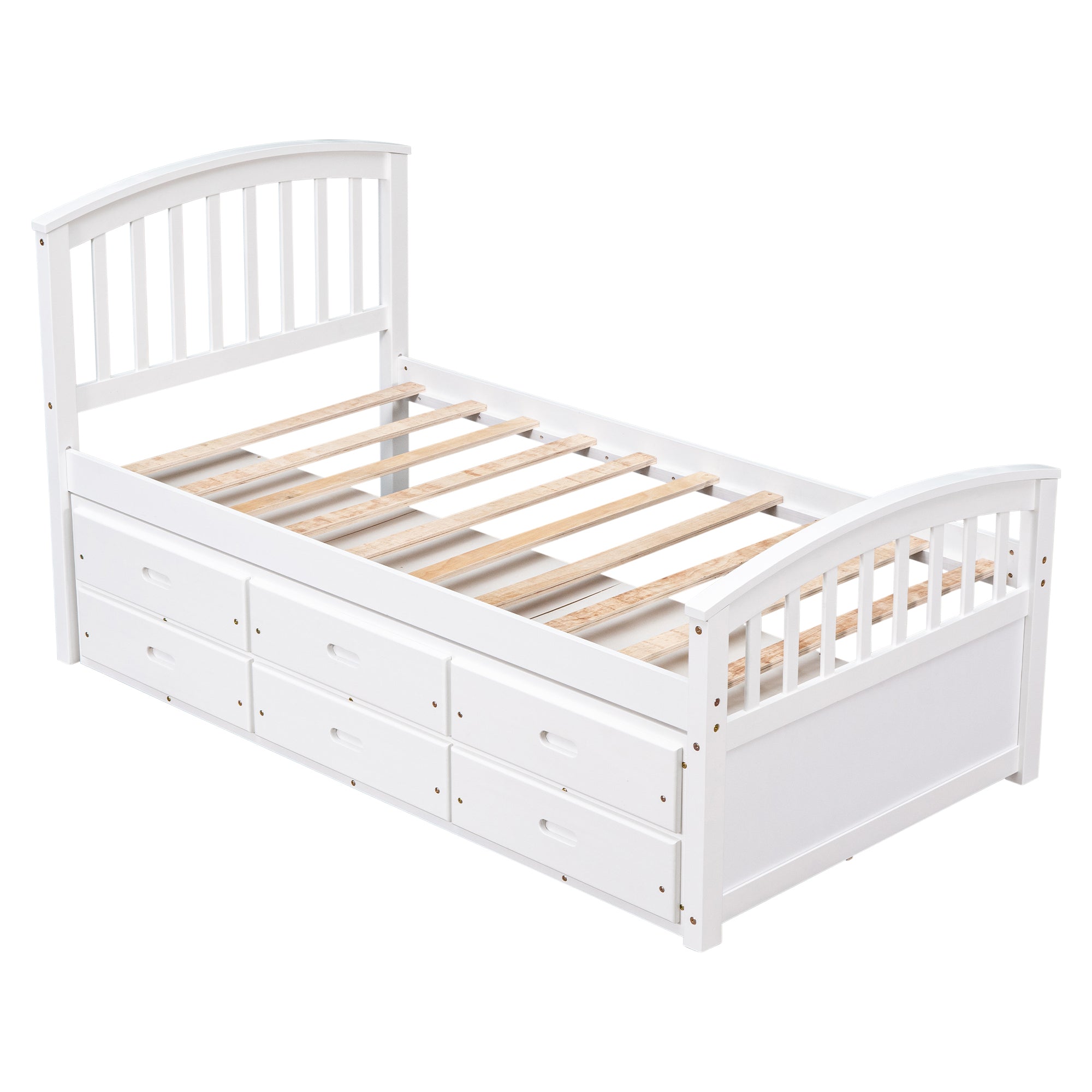 Twin Size Platform Storage Bed With 6 Drawers