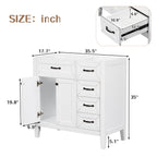 36" Bathroom Vanity Without Sink, Cabinet Base Only