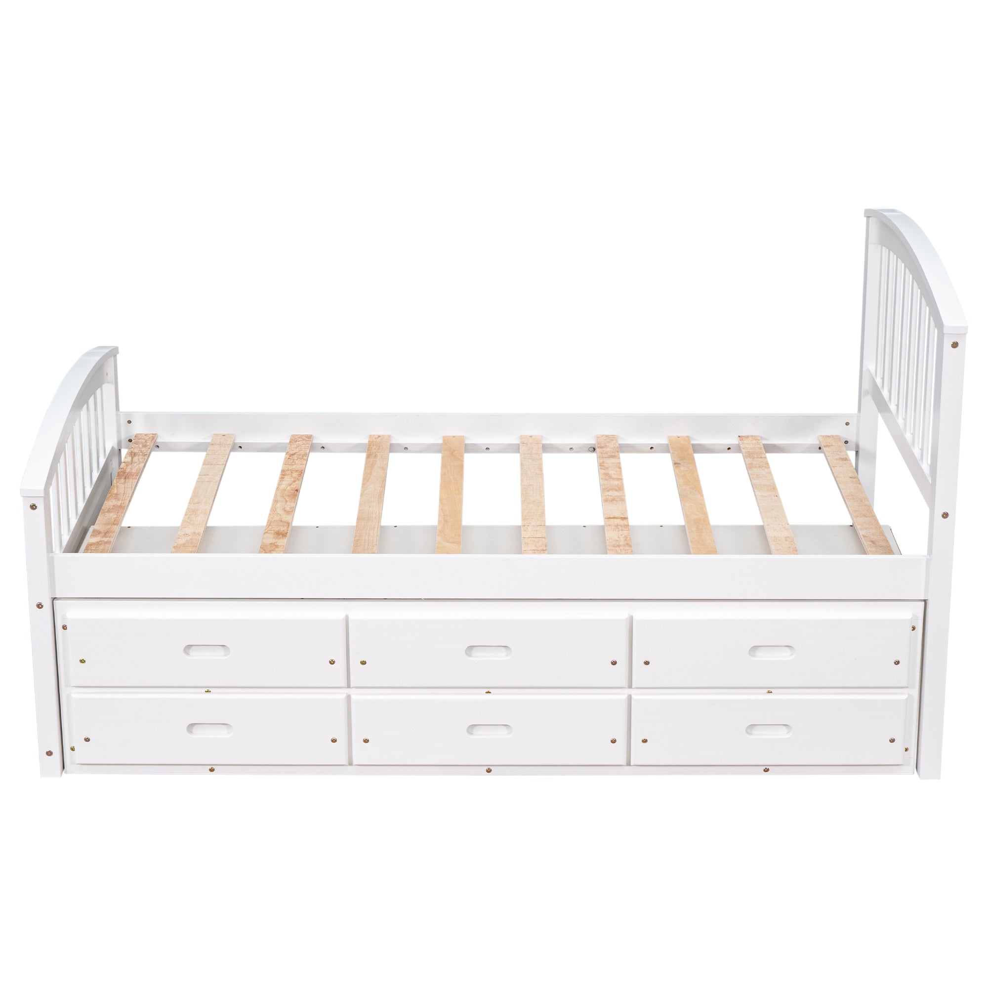 Twin Size Platform Storage Bed With 6 Drawers