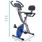 Folding Exercise Bike, Fitness Upright and Recumbent X-Bike