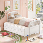 Twin Size Platform Storage Bed With 6 Drawers