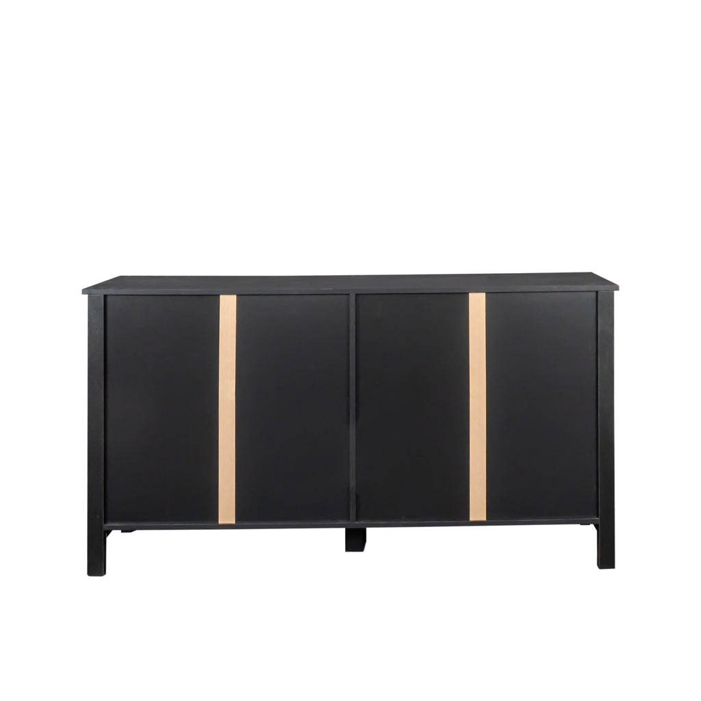 Cabinet with 4 Doors and Open Shelves