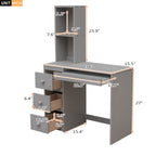 Twin Size Loft Bed with Stand-alone Bed, Storage Staircase, Desk, Shelves and Drawers