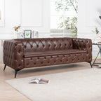 84.06 Inch Width Traditional Square Arm 3 Seater Sofa