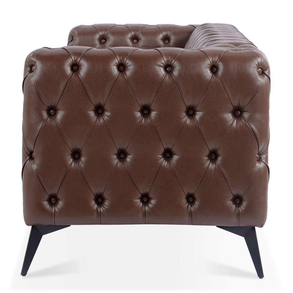 84.06 Inch Width Traditional Square Arm 3 Seater Sofa
