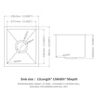 13 Inch Undermount Sink - Stainless Steel Kitchen Sink Basin