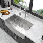 33 Brushed Nickel Farmhouse Sink - 33 Inch Kitchen Sink