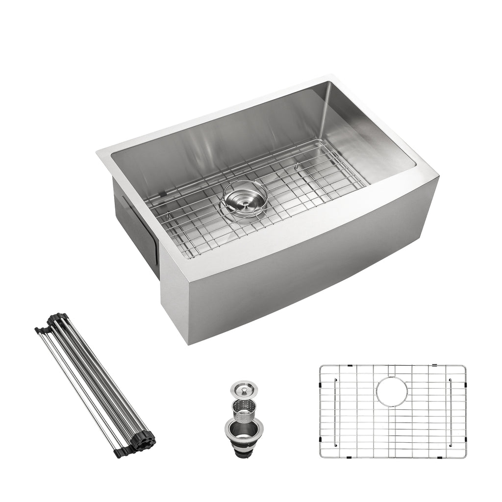 33 Brushed Nickel Farmhouse Sink - 33 Inch Kitchen Sink