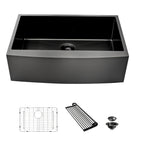 33 Inch Gunmetal Black Farmhouse Kitchen Sink