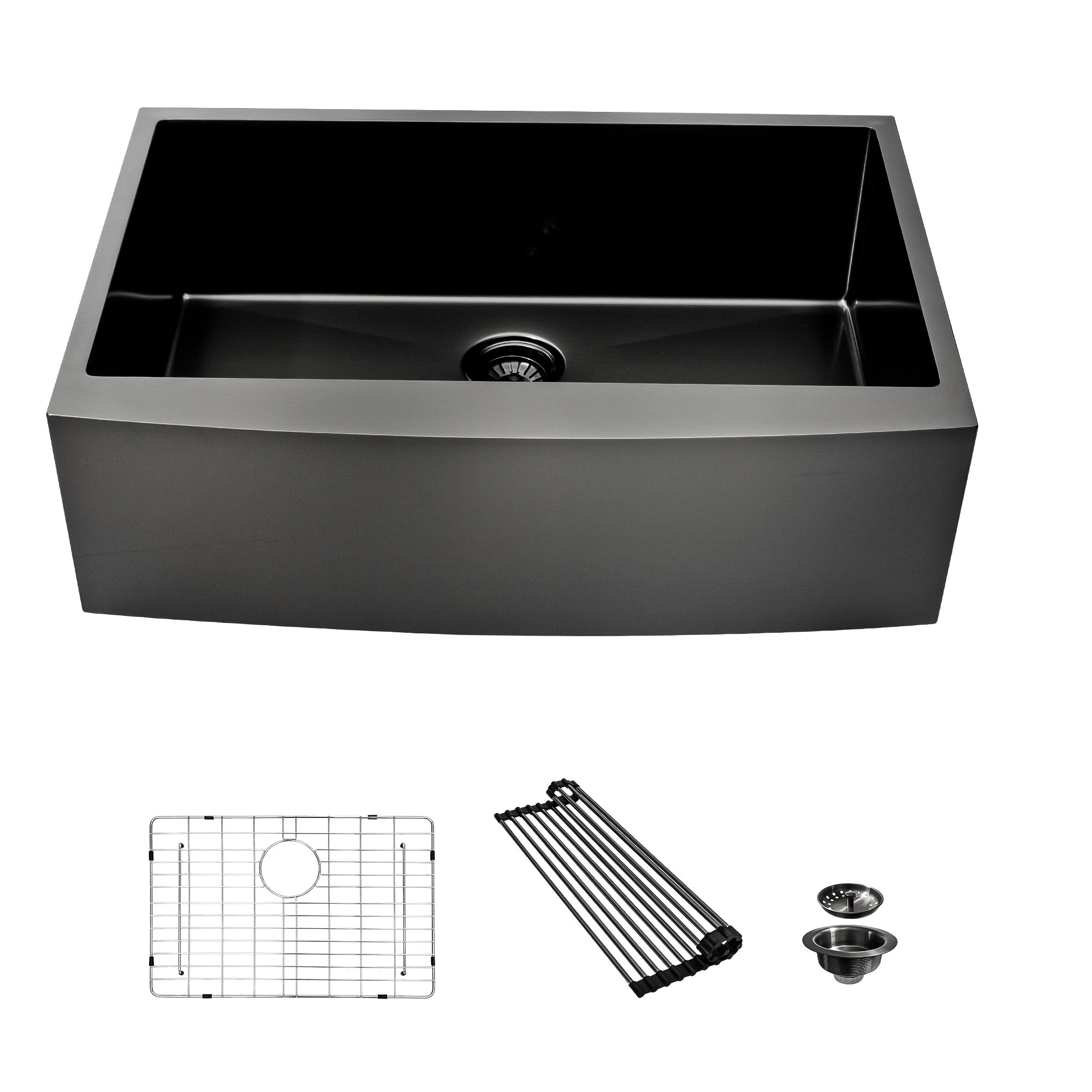 33 Inch Gunmetal Black Farmhouse Kitchen Sink